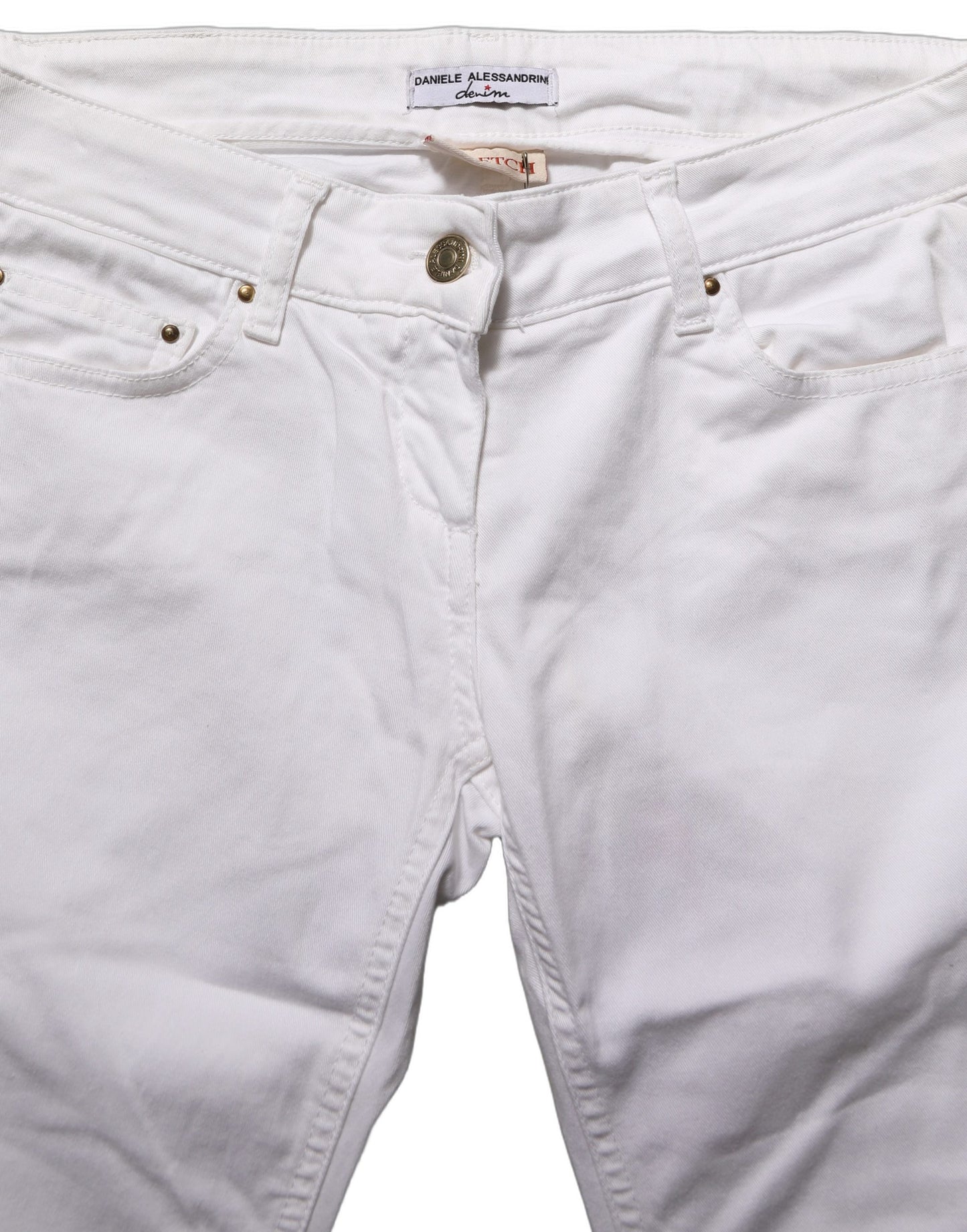 White Cotton Stretch Skinny Denim Jeans