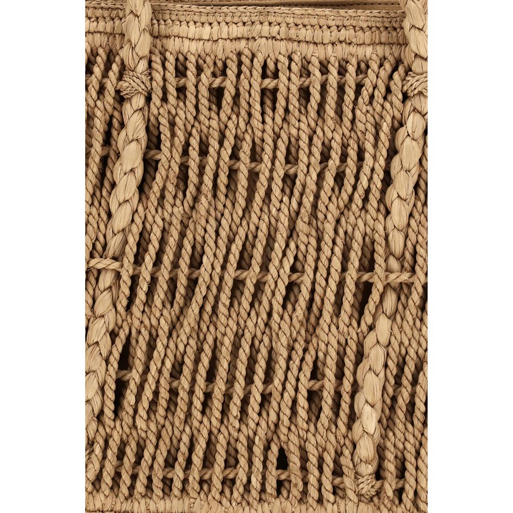 Beige Raffia Shoulder Bag