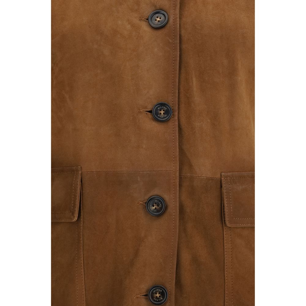 Brown Calf Leather Bos Taurus Full-Length Jacket