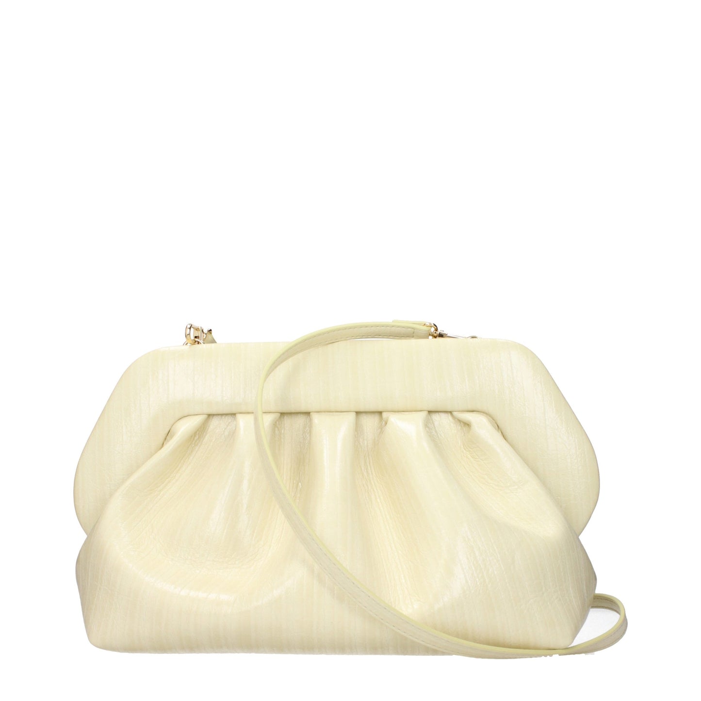 Beige Leather Clutch Bag