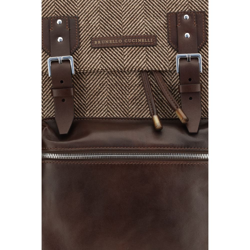 Brown Polyamide Backpack