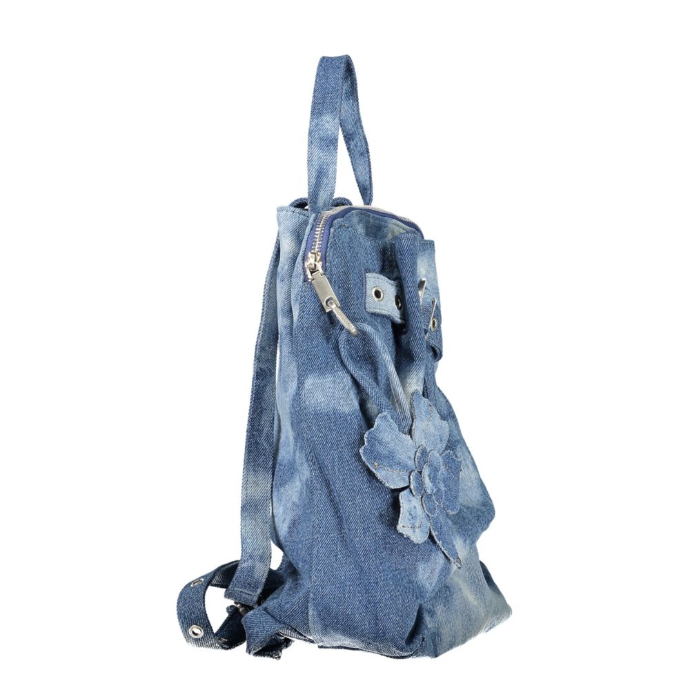 Blue Cotton Womens Backpack