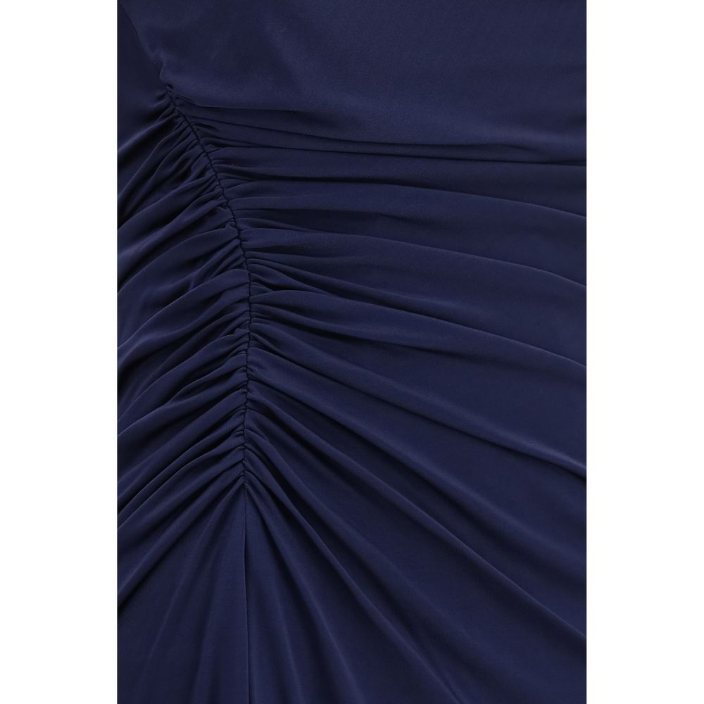 Blue Viscose Casual Dress