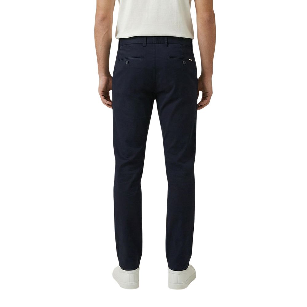 Blue Cotton Skinny Pants