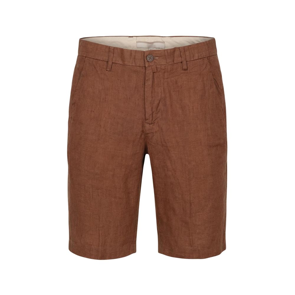 Beige Linen Bermuda Shorts