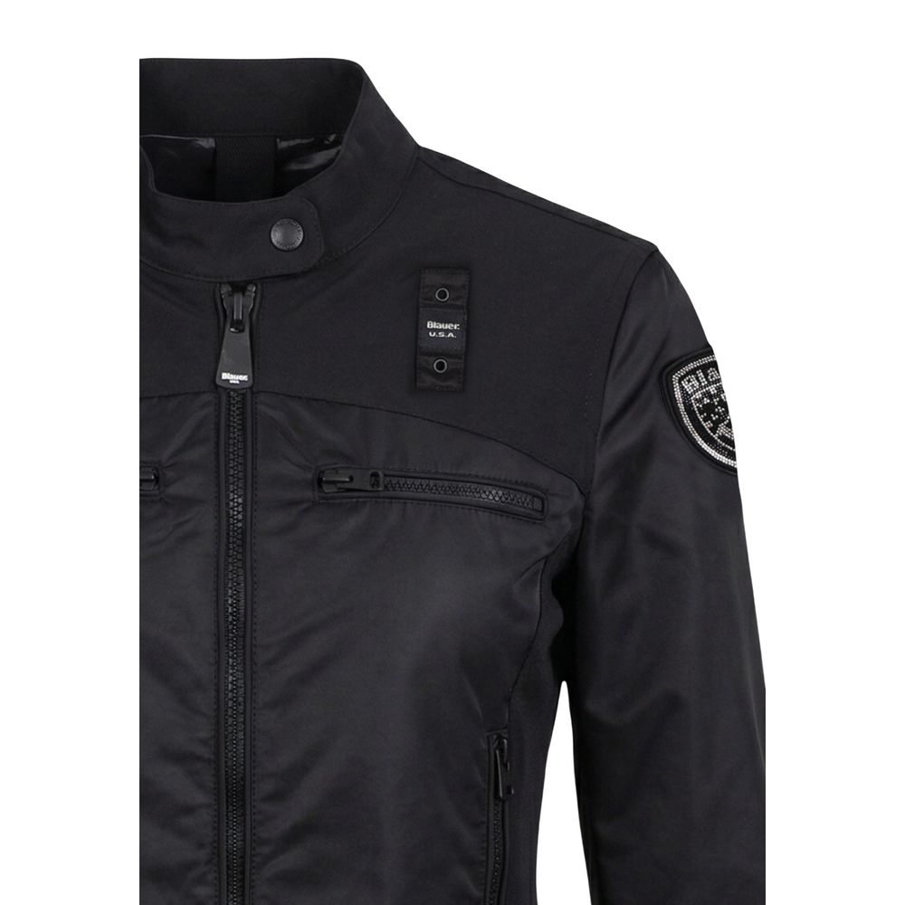 Black Polyamide Biker Jacket