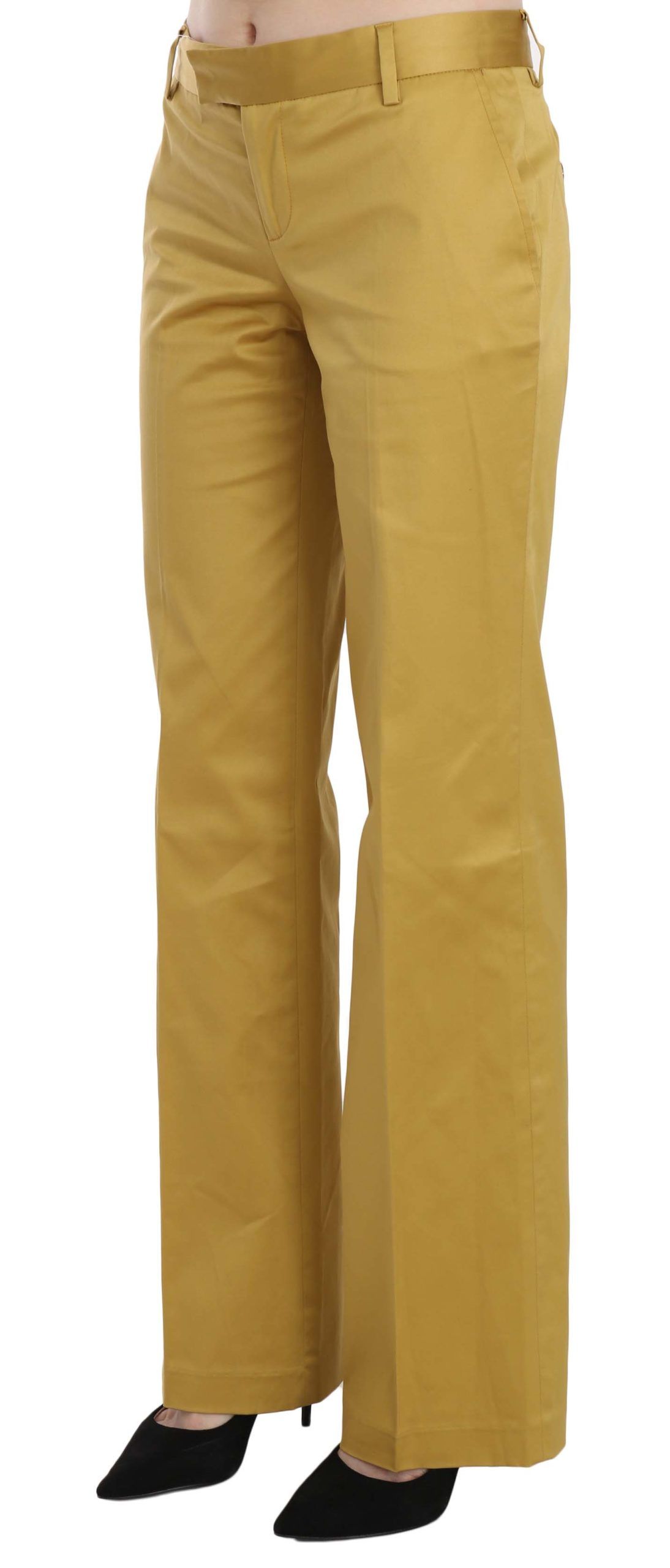 Mustard Yellow Straight Formal Trousers Pants