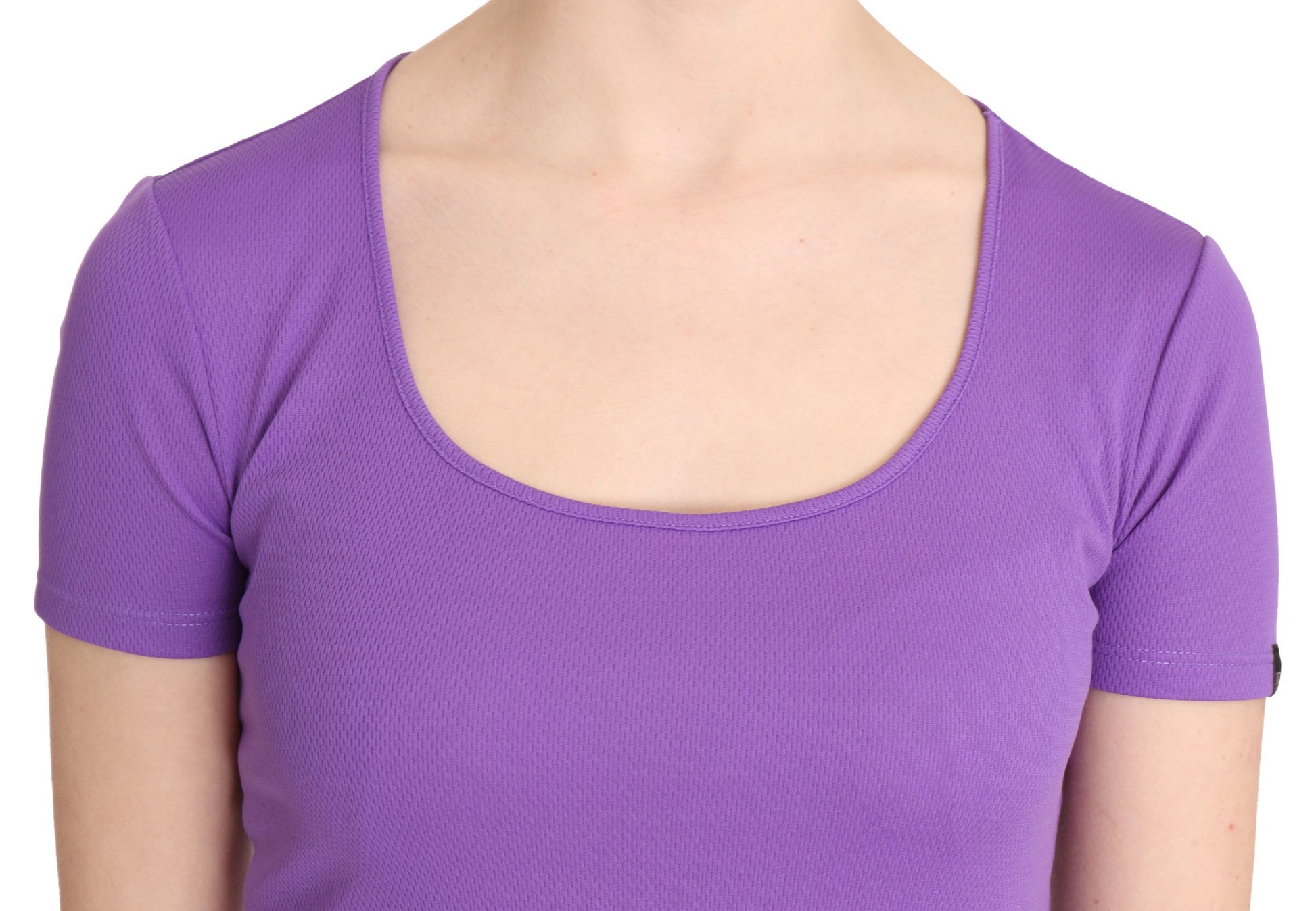 Purple 100% Polyester Short Sleeve Top  Blouse