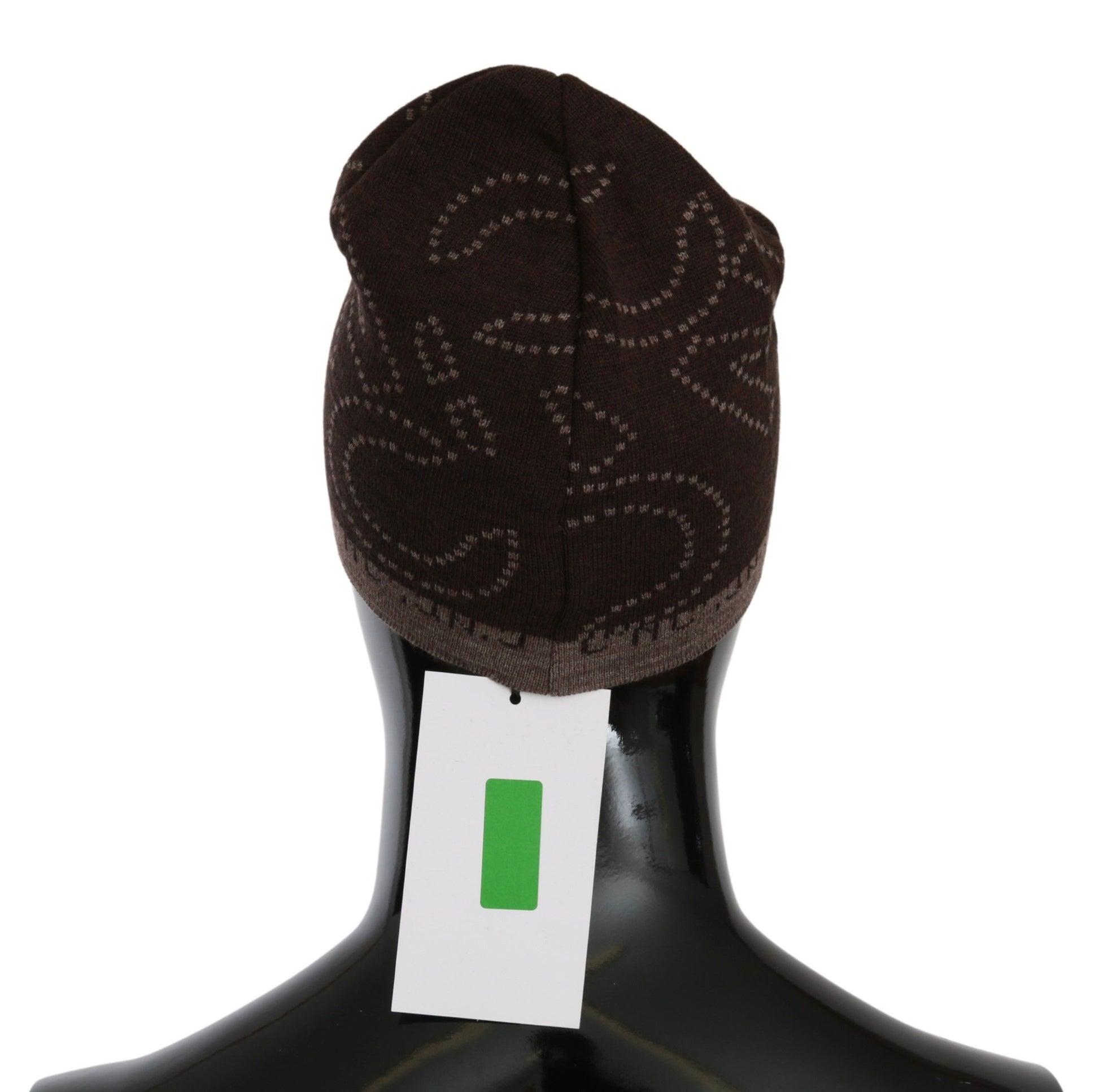 Beanie Brown Wool Blend Branded Hat
