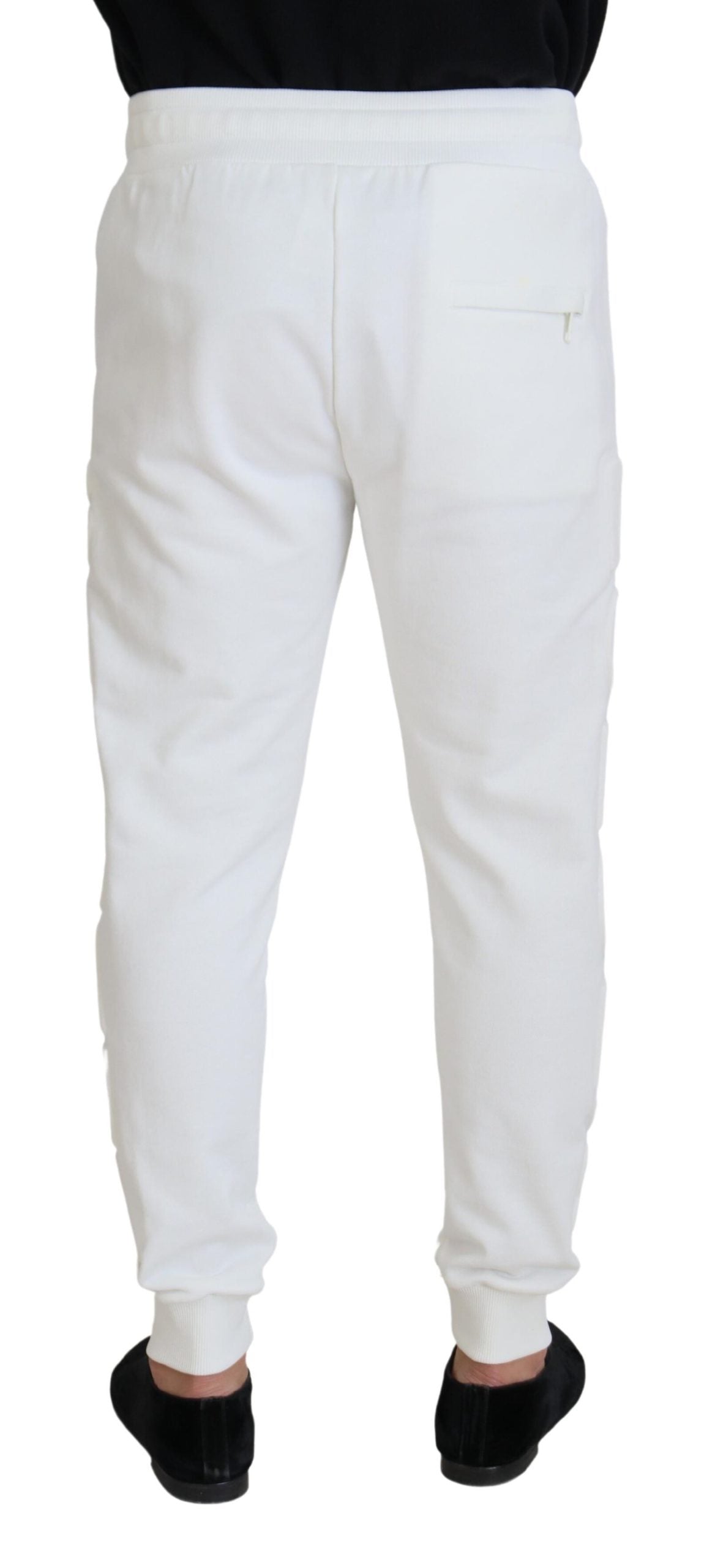 White Sport Logo Cotton Sweatpants Trousers Pants