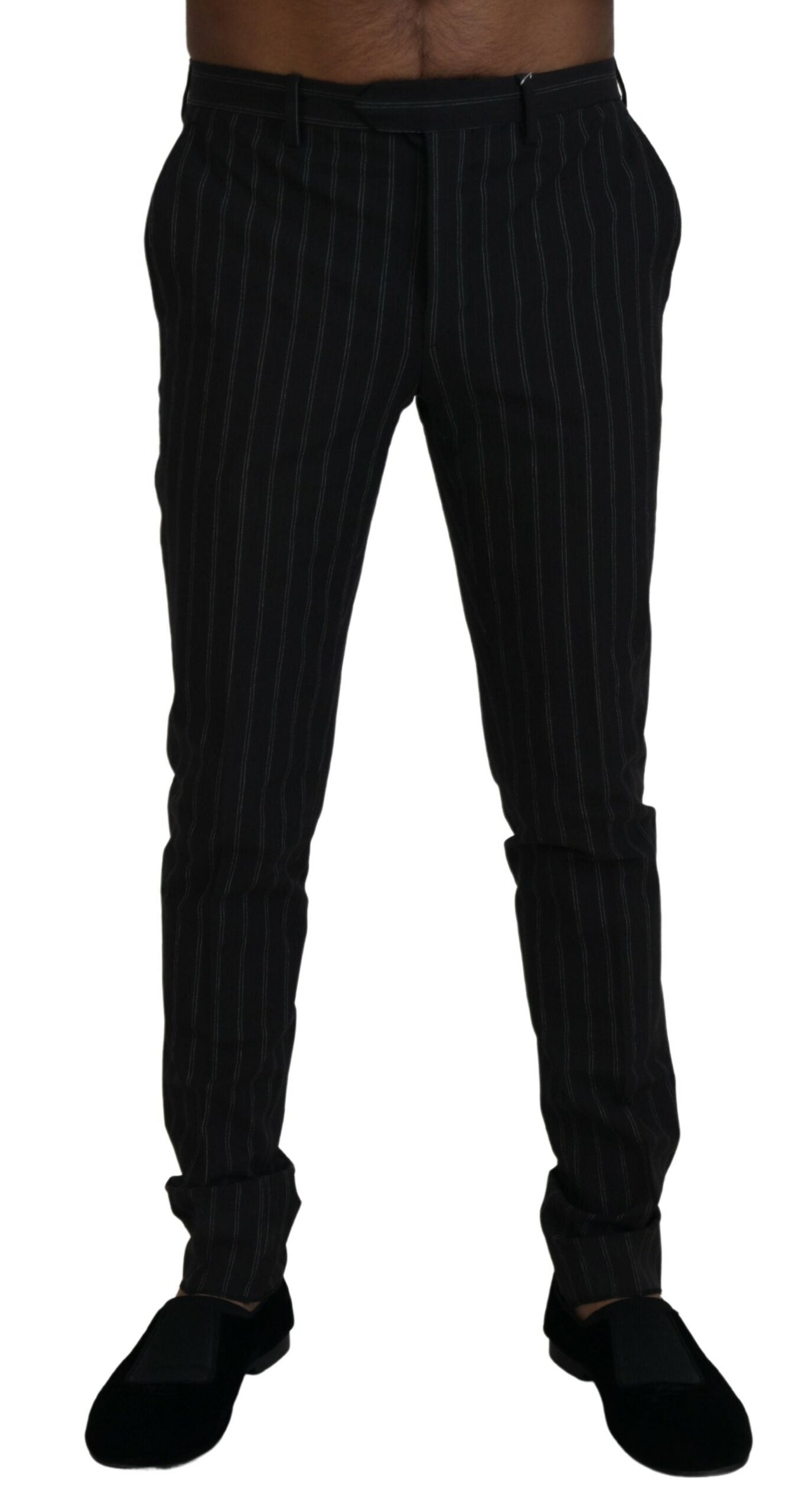 Black Stripes Viscose Dress Pants