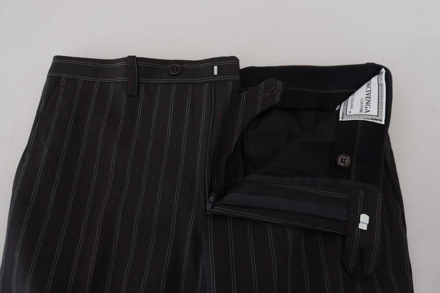 Black Stripes Viscose Dress Pants