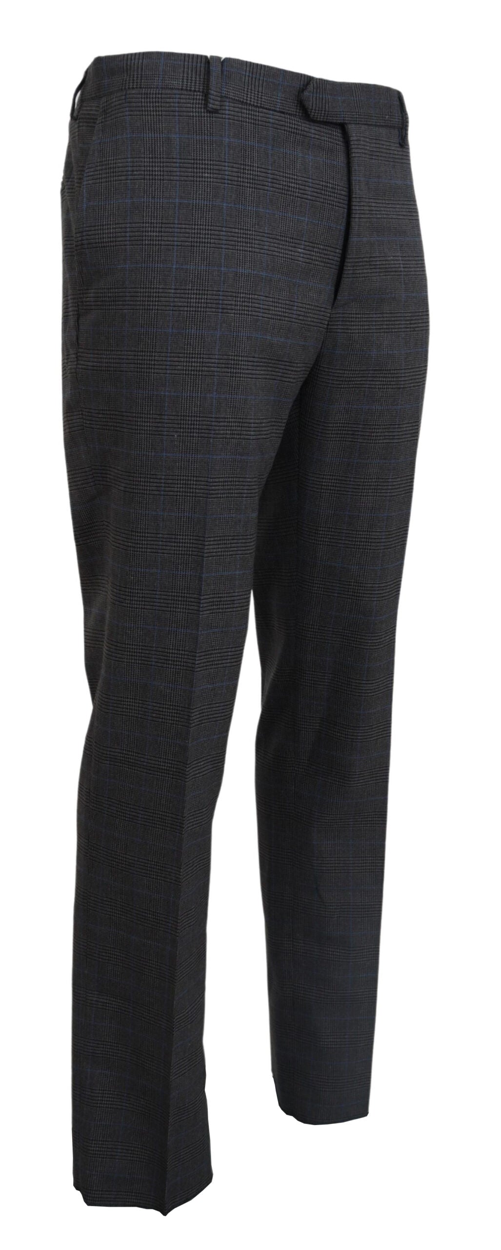 Gray Checkered Wool Dress Formal Pants