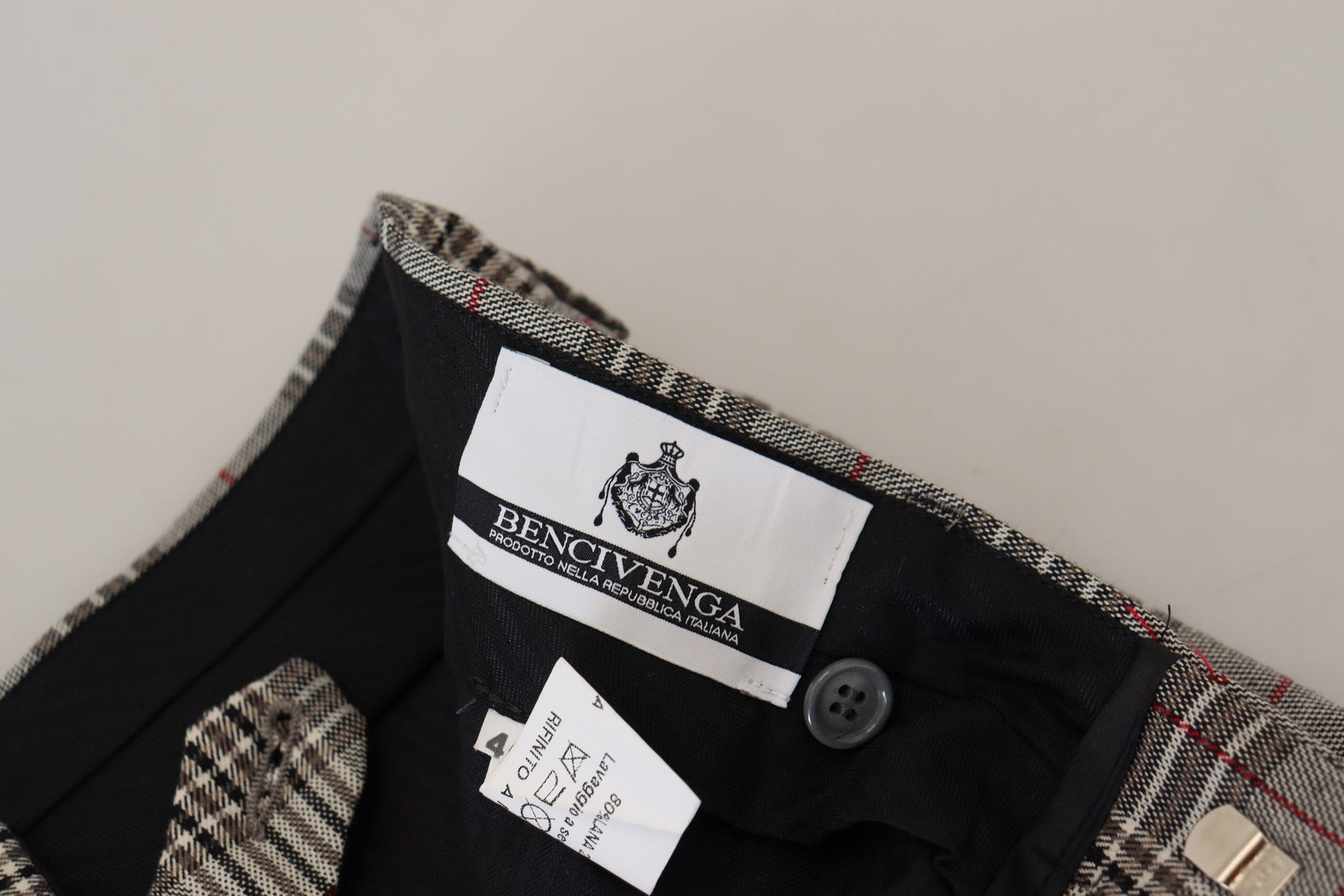 Gray Checkered Skinny Men Pants