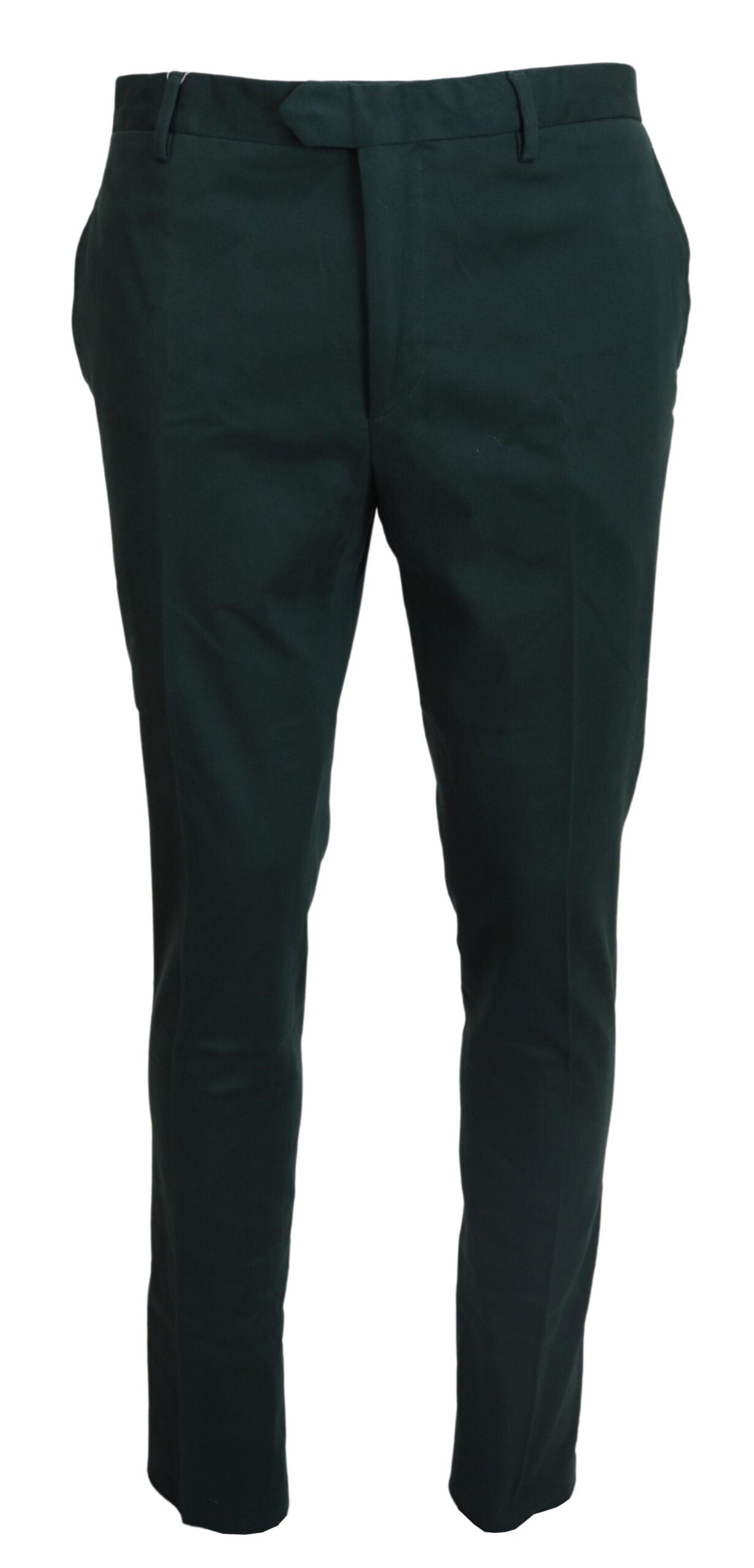 Dark Green Cotton Skinny Men Pants