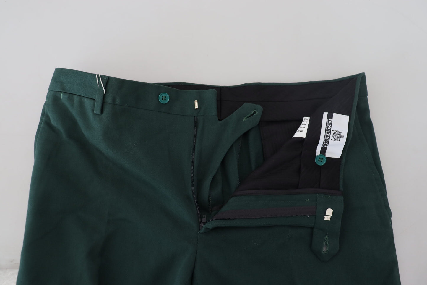 Dark Green Cotton Skinny Men Pants