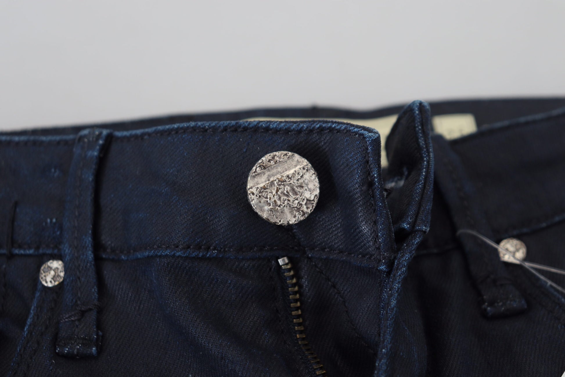 Blue Cotton Skinny Low Waist Women Casual Denim Jeans