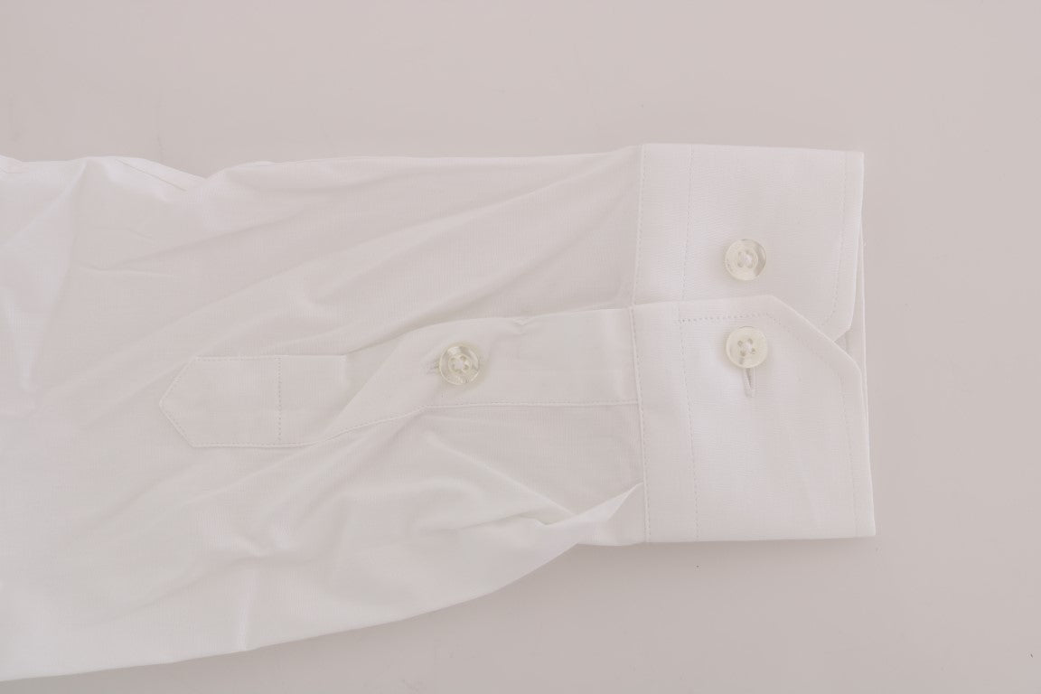 White Cotton Stretch Slim Fit Dress Shirt