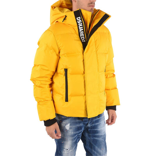 Yellow Nylon Men's Down Jacket