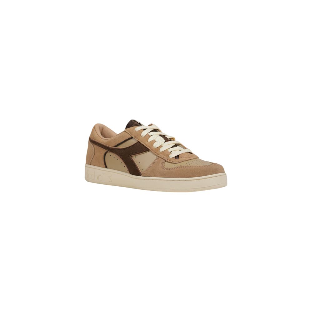 Beige Leather Low Top Sneakers
