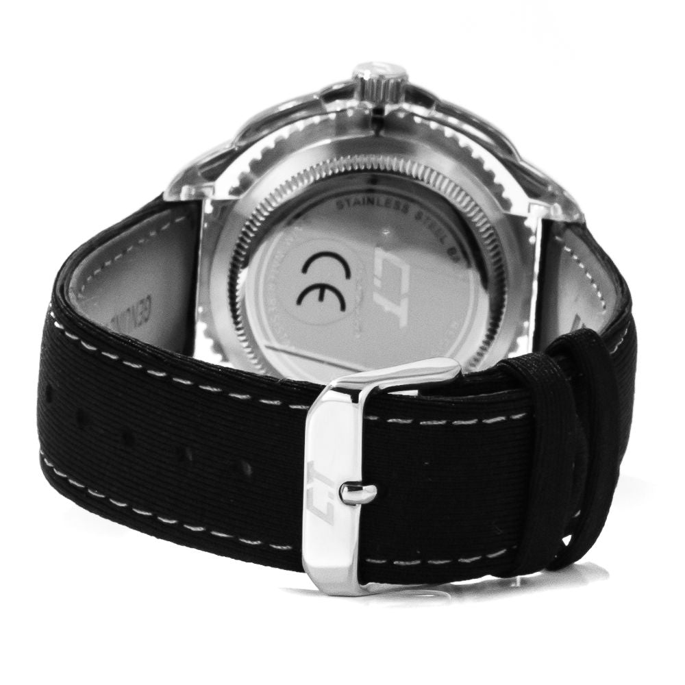 Black Leather Sport Watch