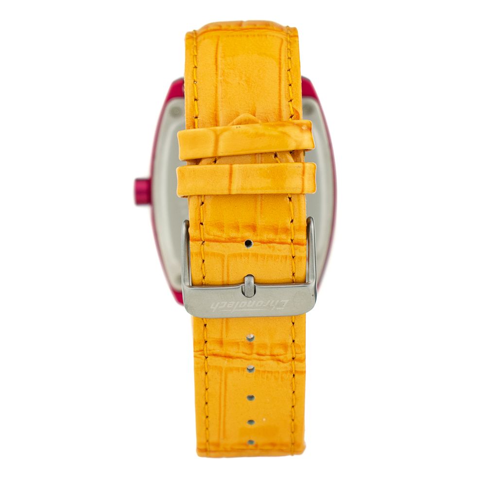 Orange Leather Dress Watch