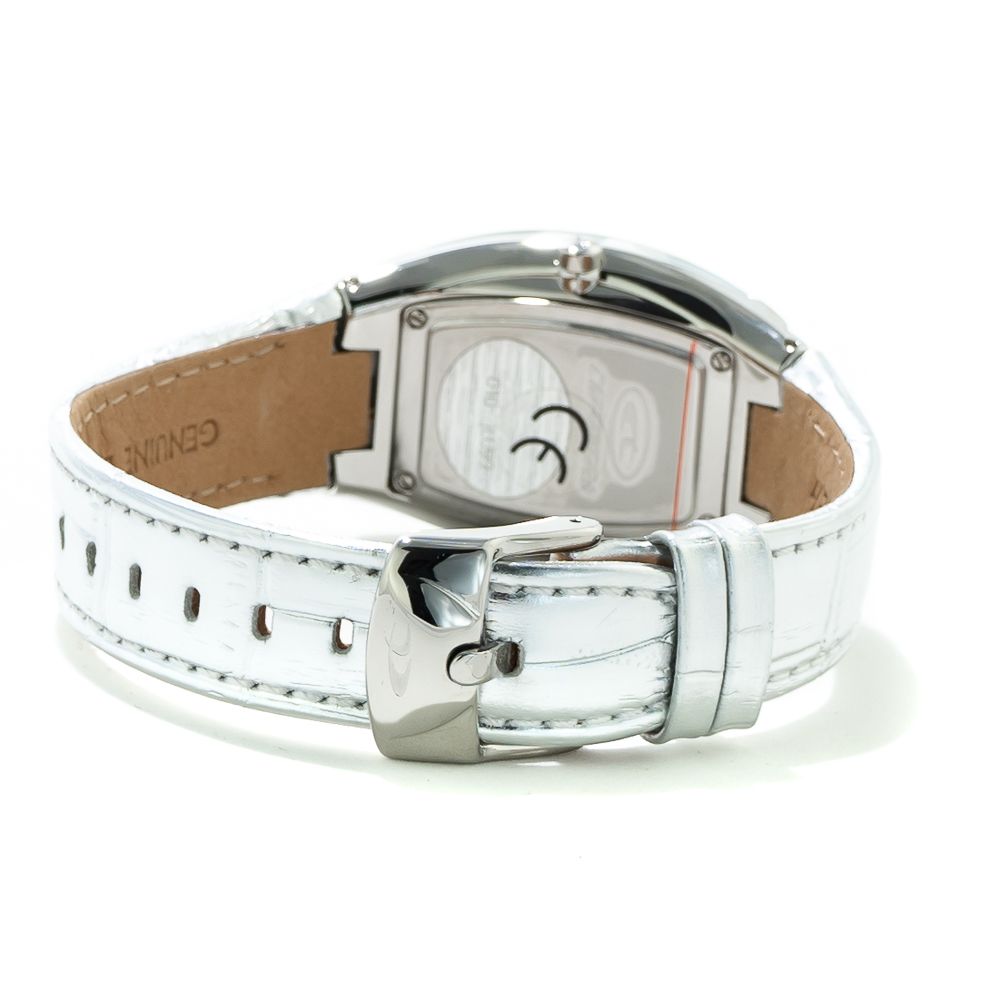 Silver Leather Dress Watch