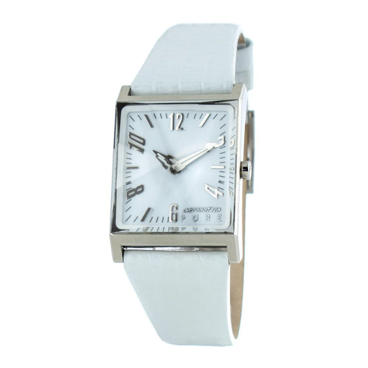White Leather Dress Watch