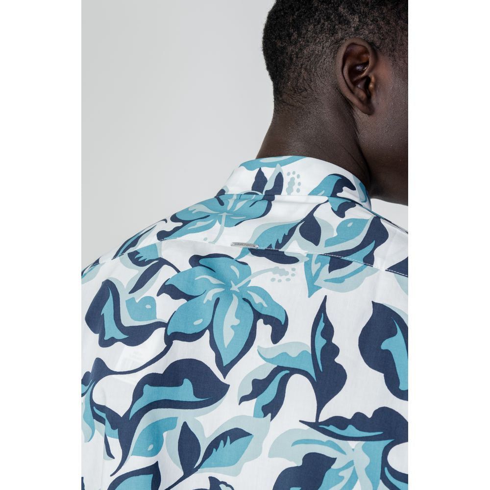Blue Viscose Pattern Shirt