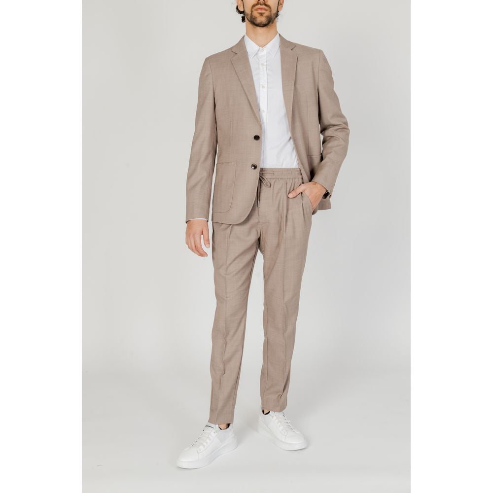 Beige Polyester Blazer