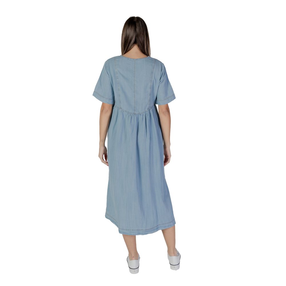 Light Blue Cotton Long Dress