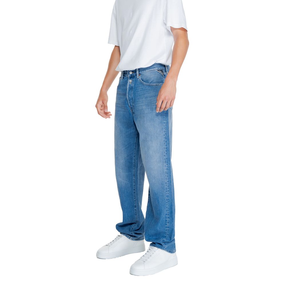 Blue Cotton Relaxed Fit Jeans
