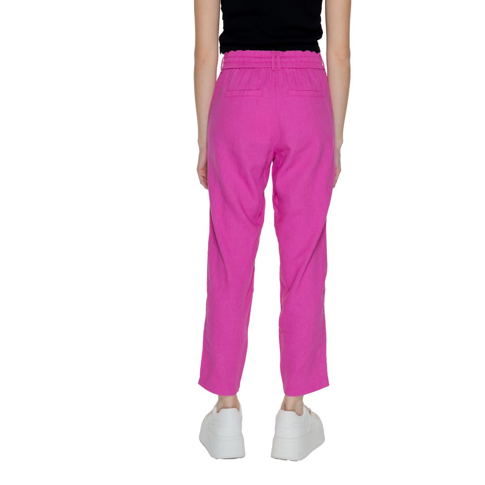 Multicolor Linen Casual Pants
