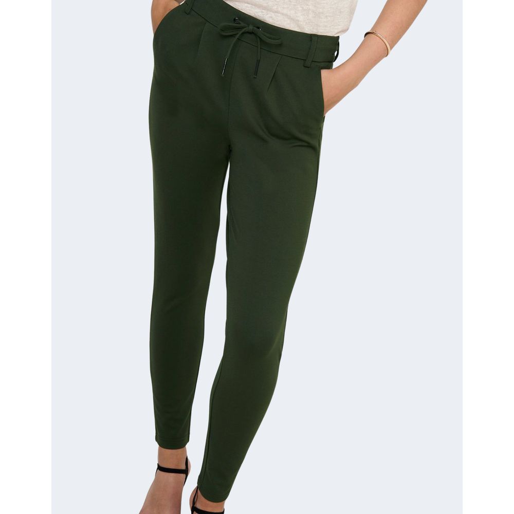 Green Viscose Casual Pants