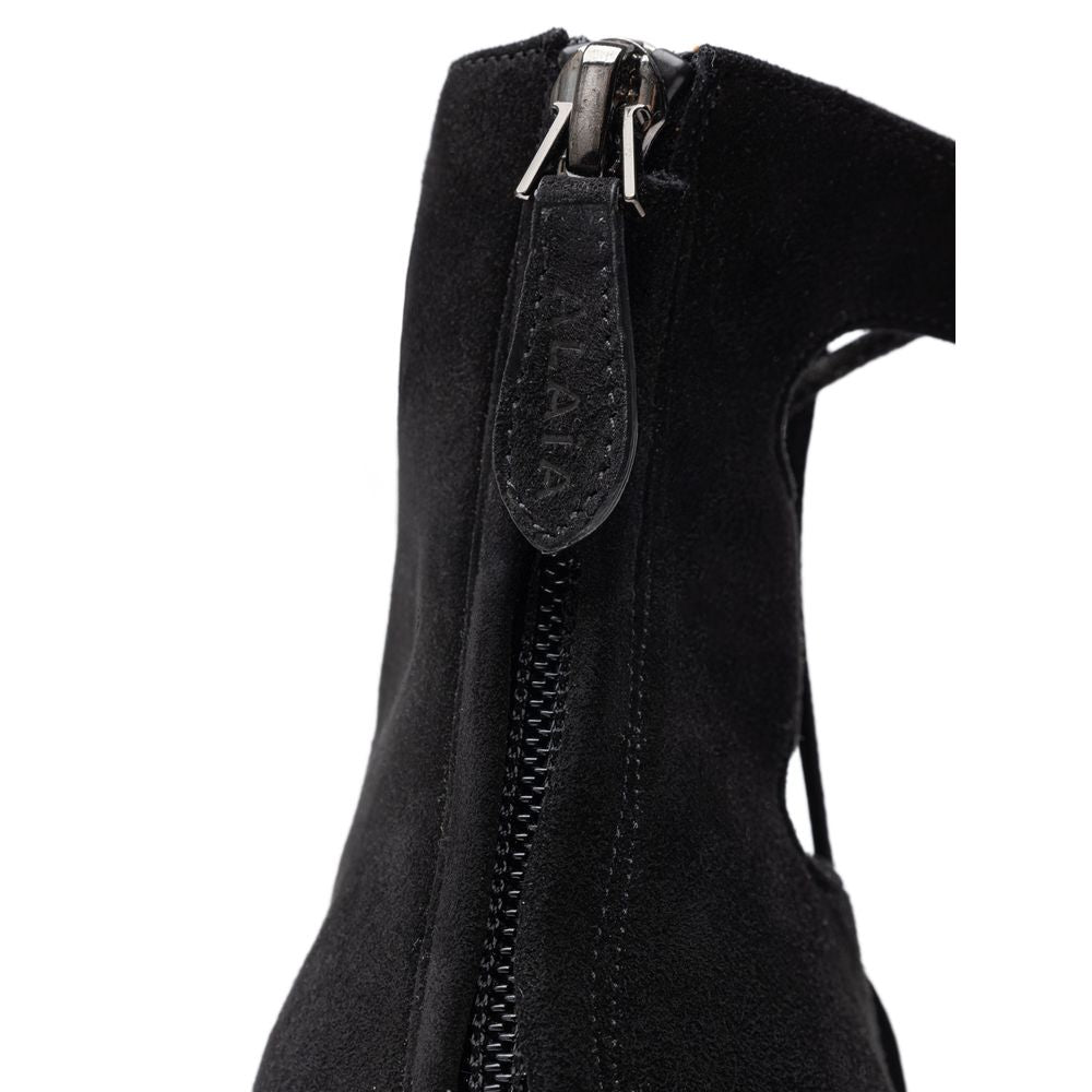 Black Suede Leather Lace-Up
