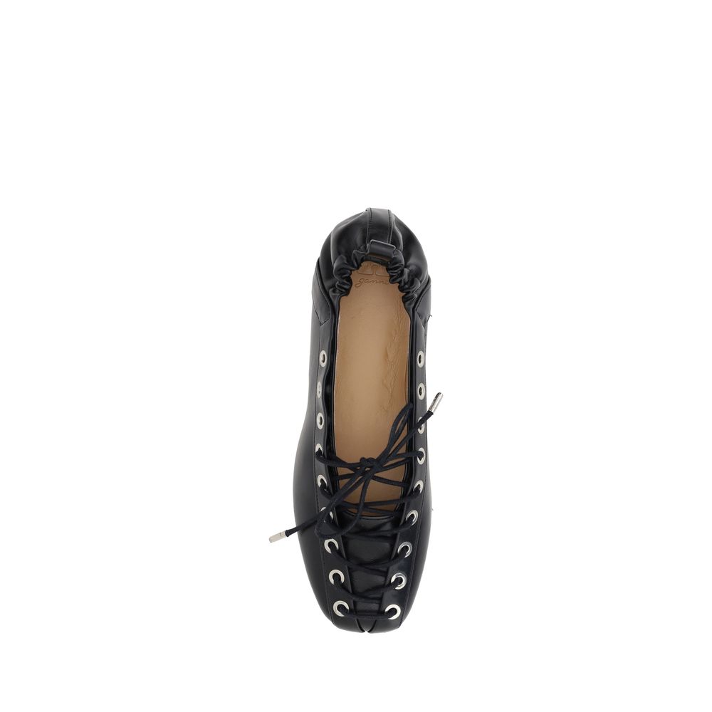 Black Polyethylene Ballet Flats
