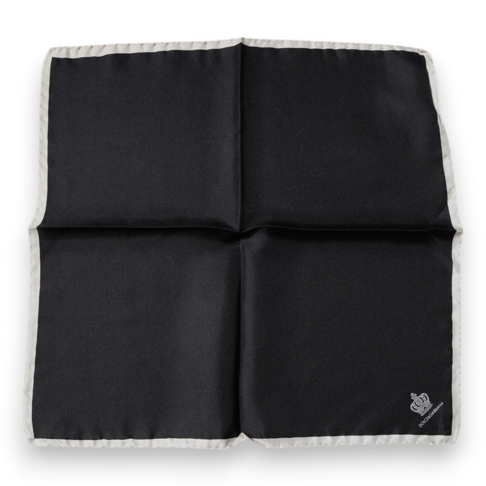 Black Crown Logo Square Handkerchief Scarf