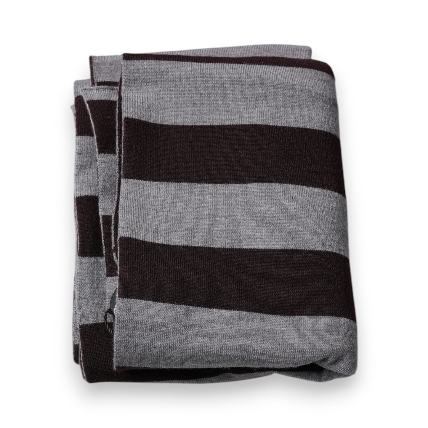 Black Gray Stripes Wool Neck Wrap Scarf
