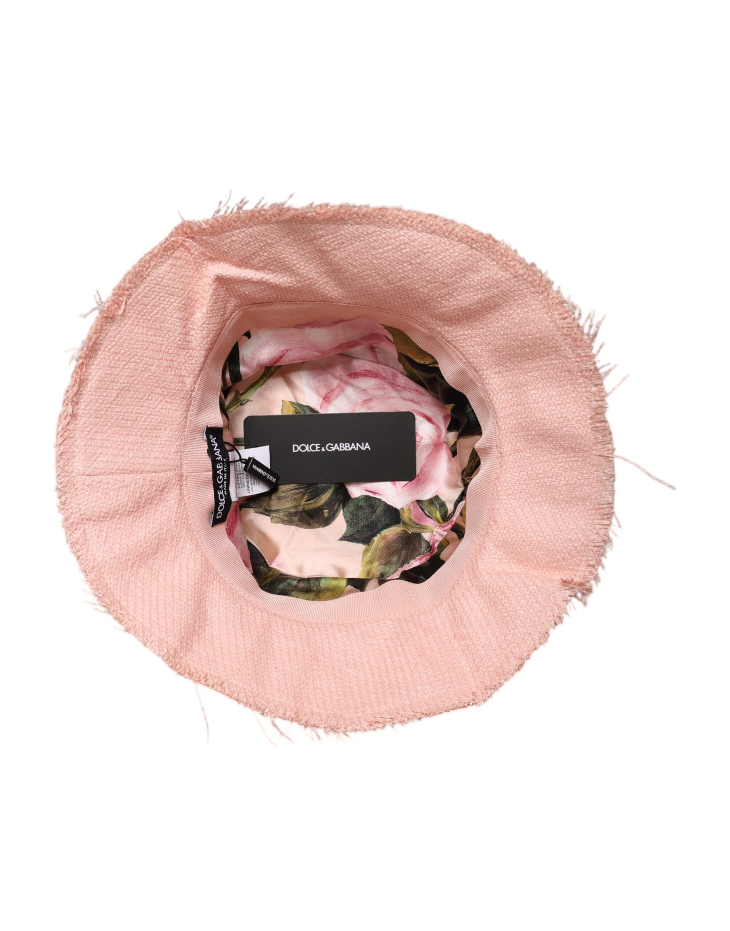 Pink Cotton Wide Brim Bucket Hat