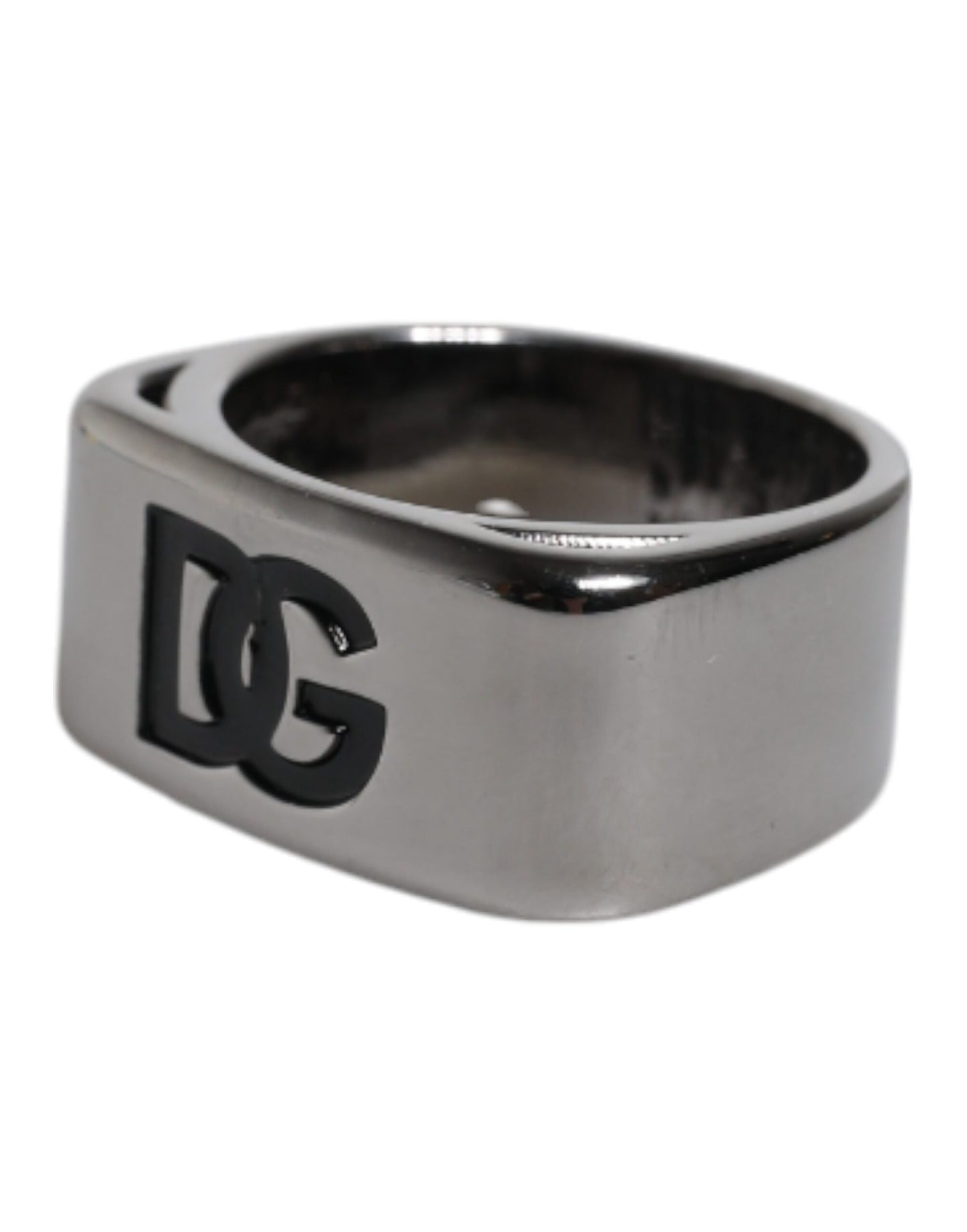 Silver Tone Brass Anello DG Logo Ring
