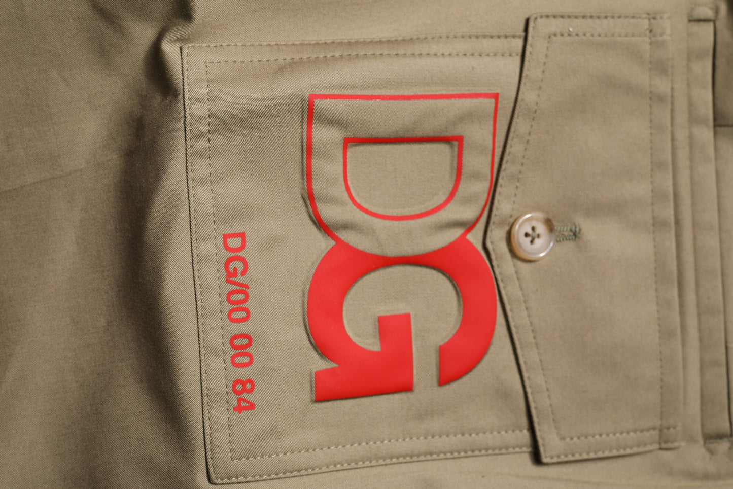Dark Khaki Cotton Tapered Pants