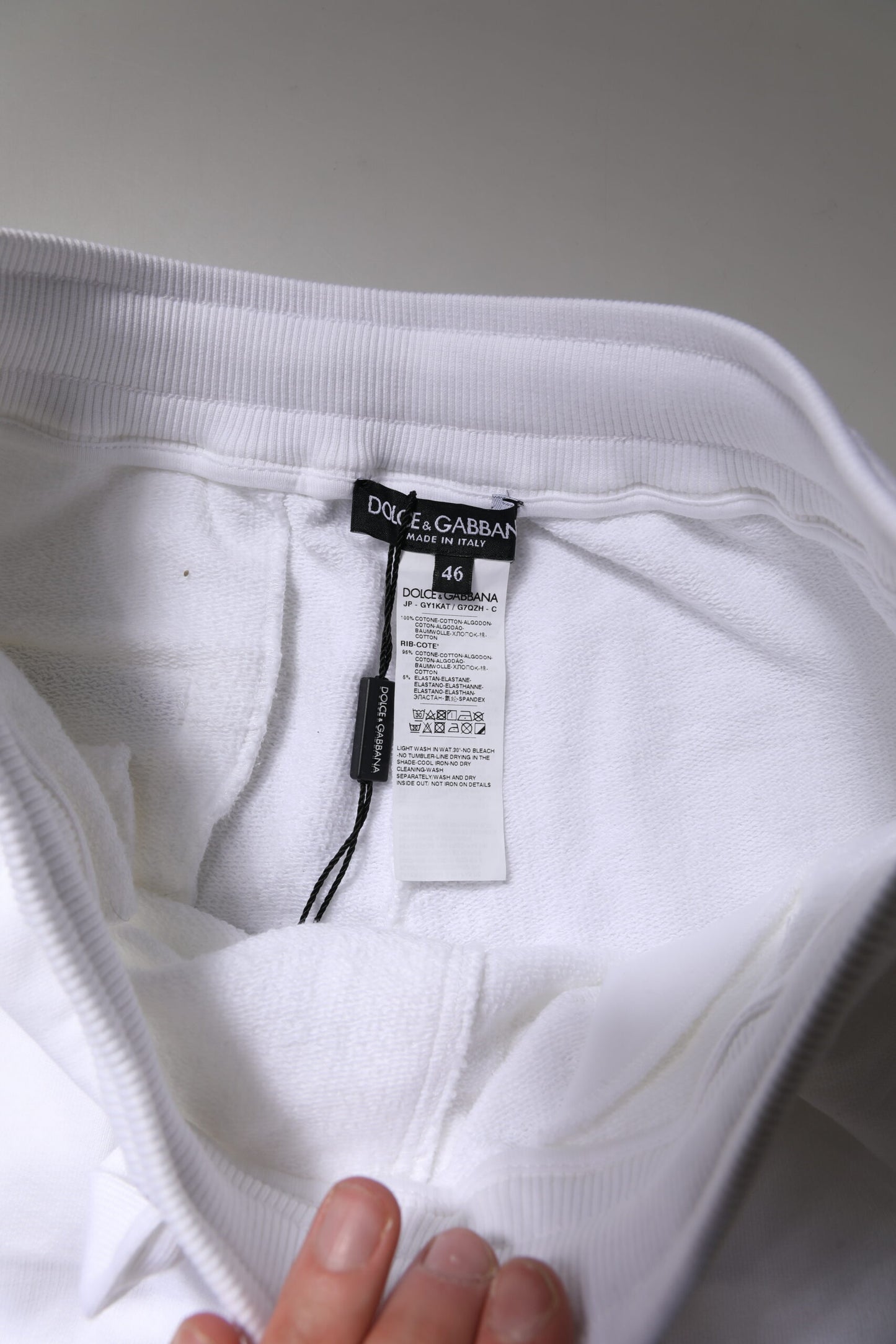 White Logo Tape Jogger Cotton Sweatpants Pants