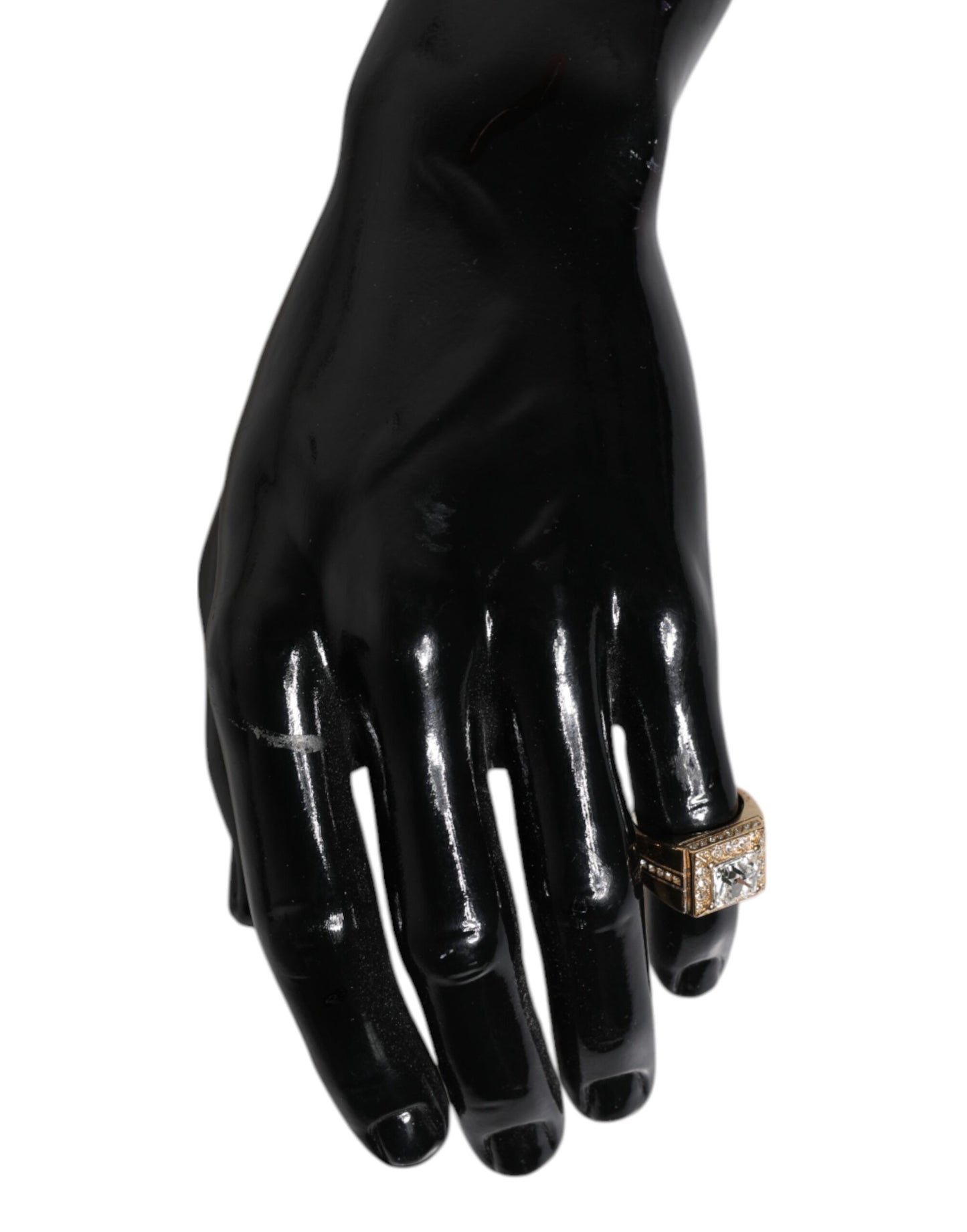 Gold Tone Sterling Silver 925 Crystals Ring