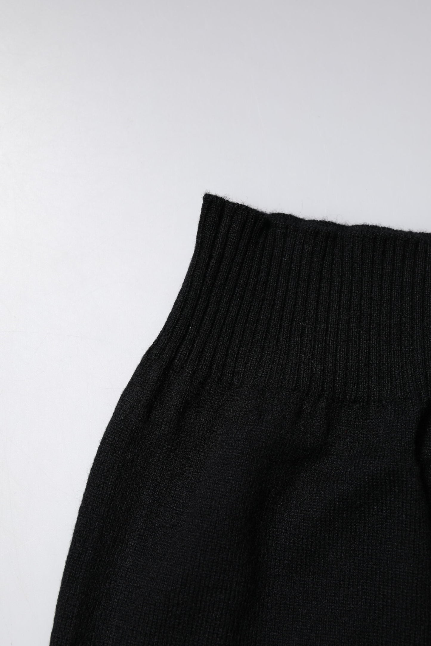 Black Cashmere Knitted Neck Warmer Foulard Scarf