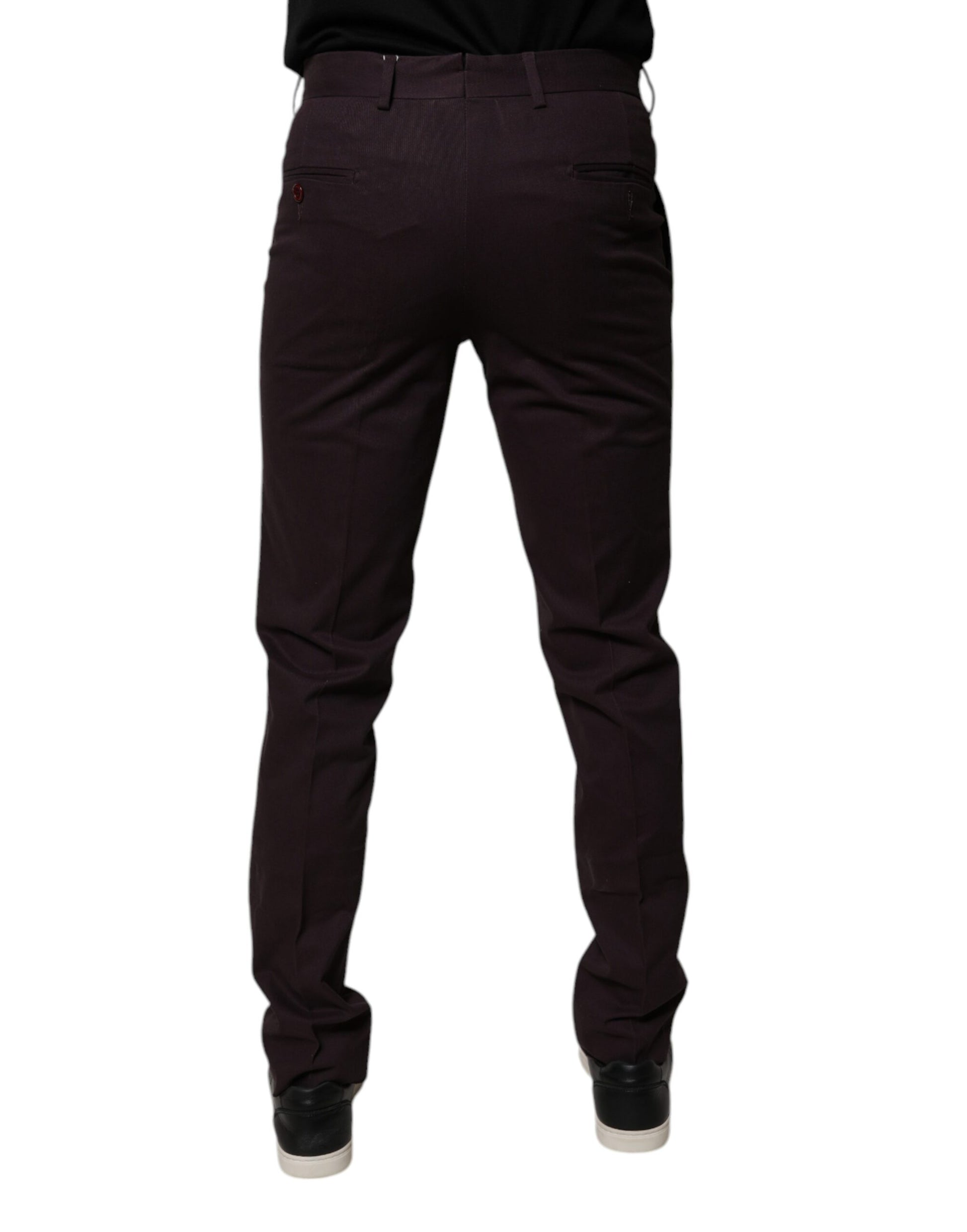 Brown Pure Cotton Slim Fit Men Dress Pants