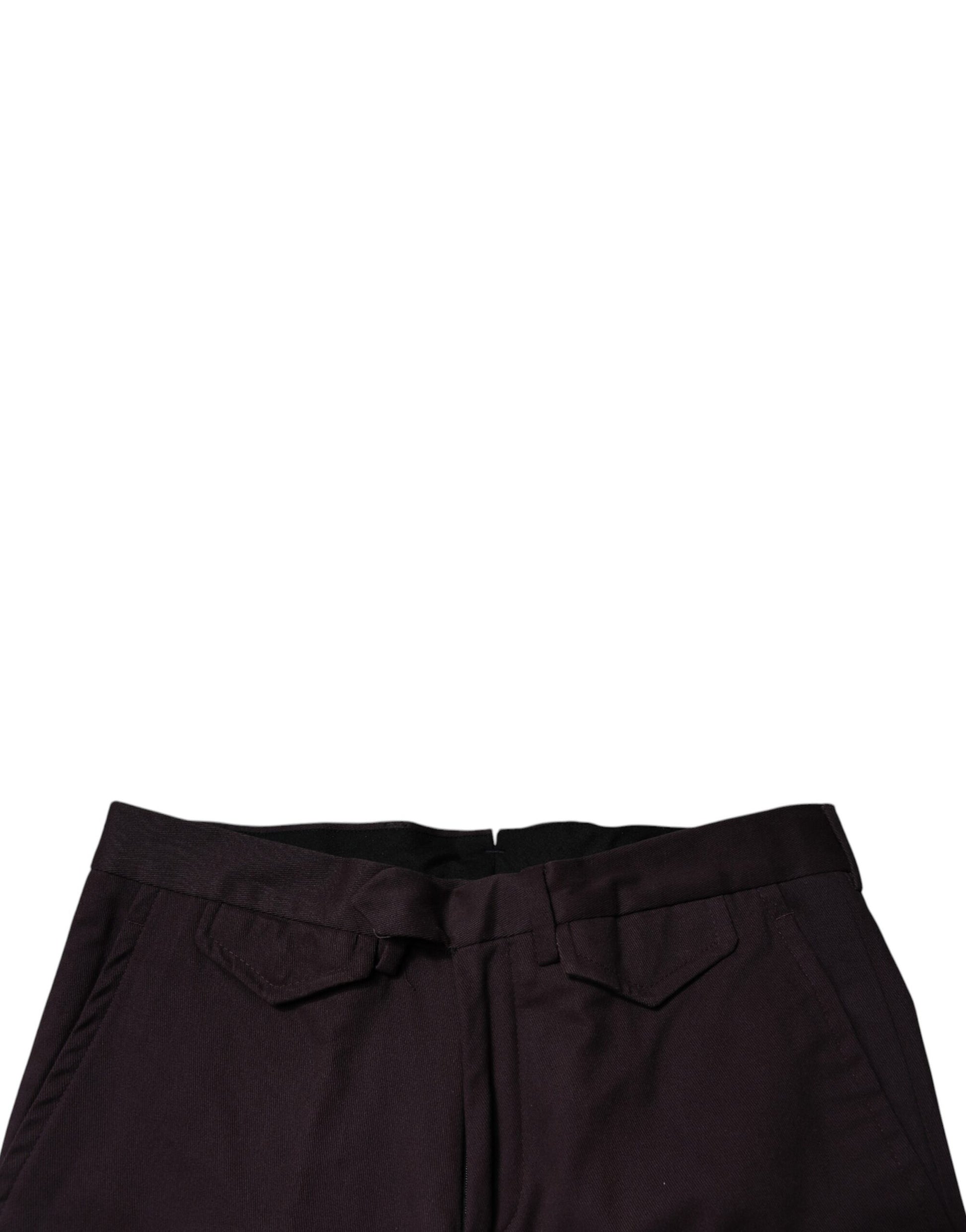 Brown Pure Cotton Slim Fit Men Dress Pants