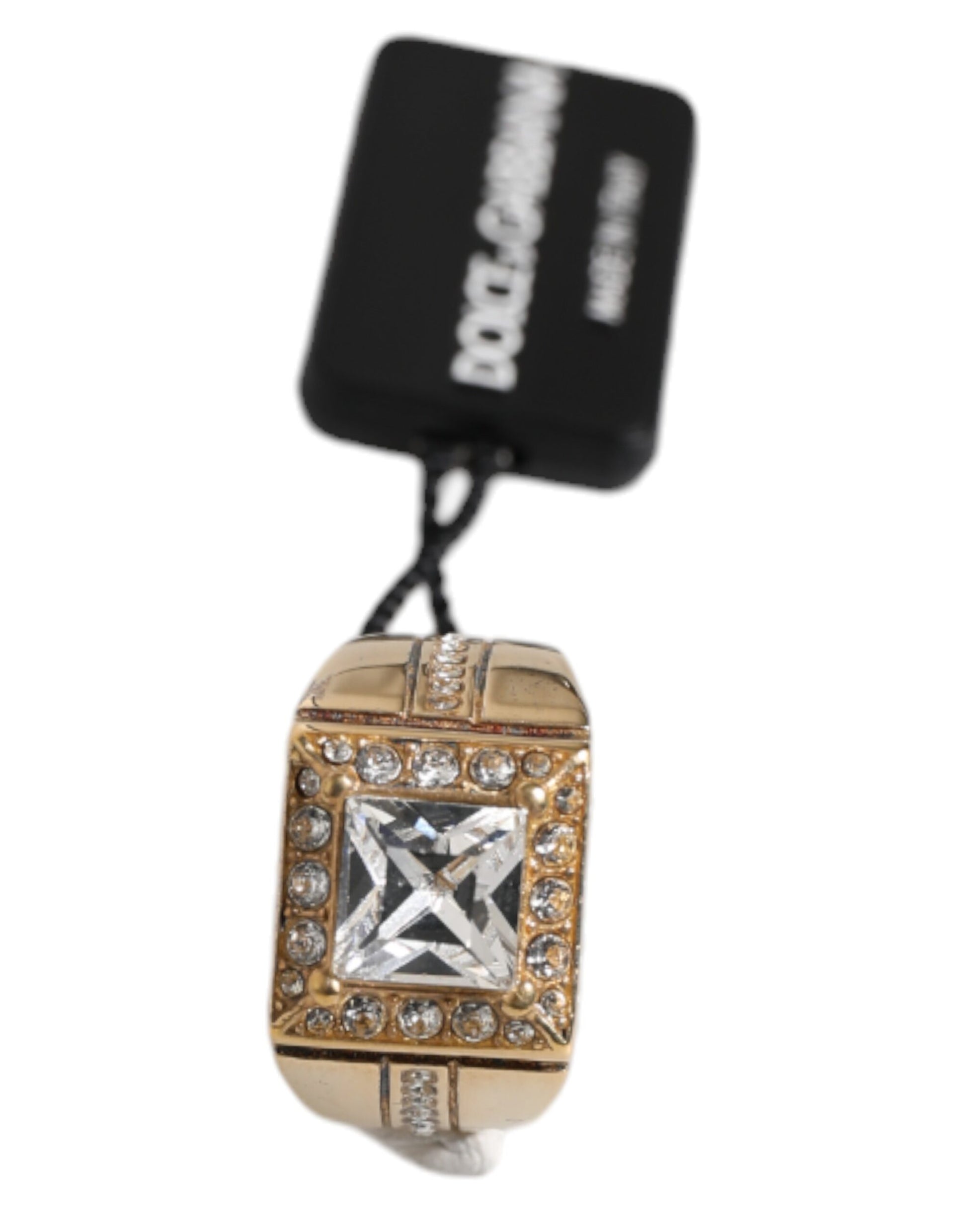 Gold Tone Sterling Silver 925 Crystals Ring