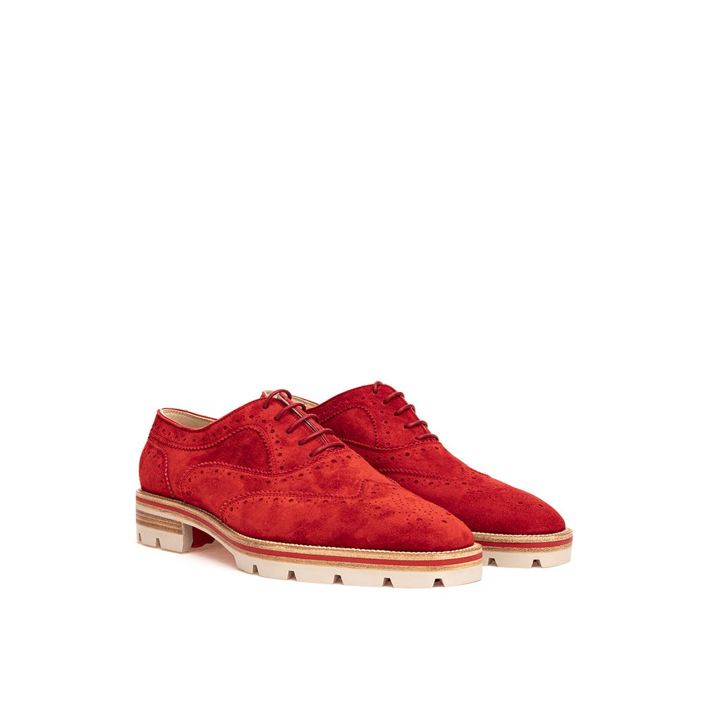 Red Suede Leather Oxfords And Derbies