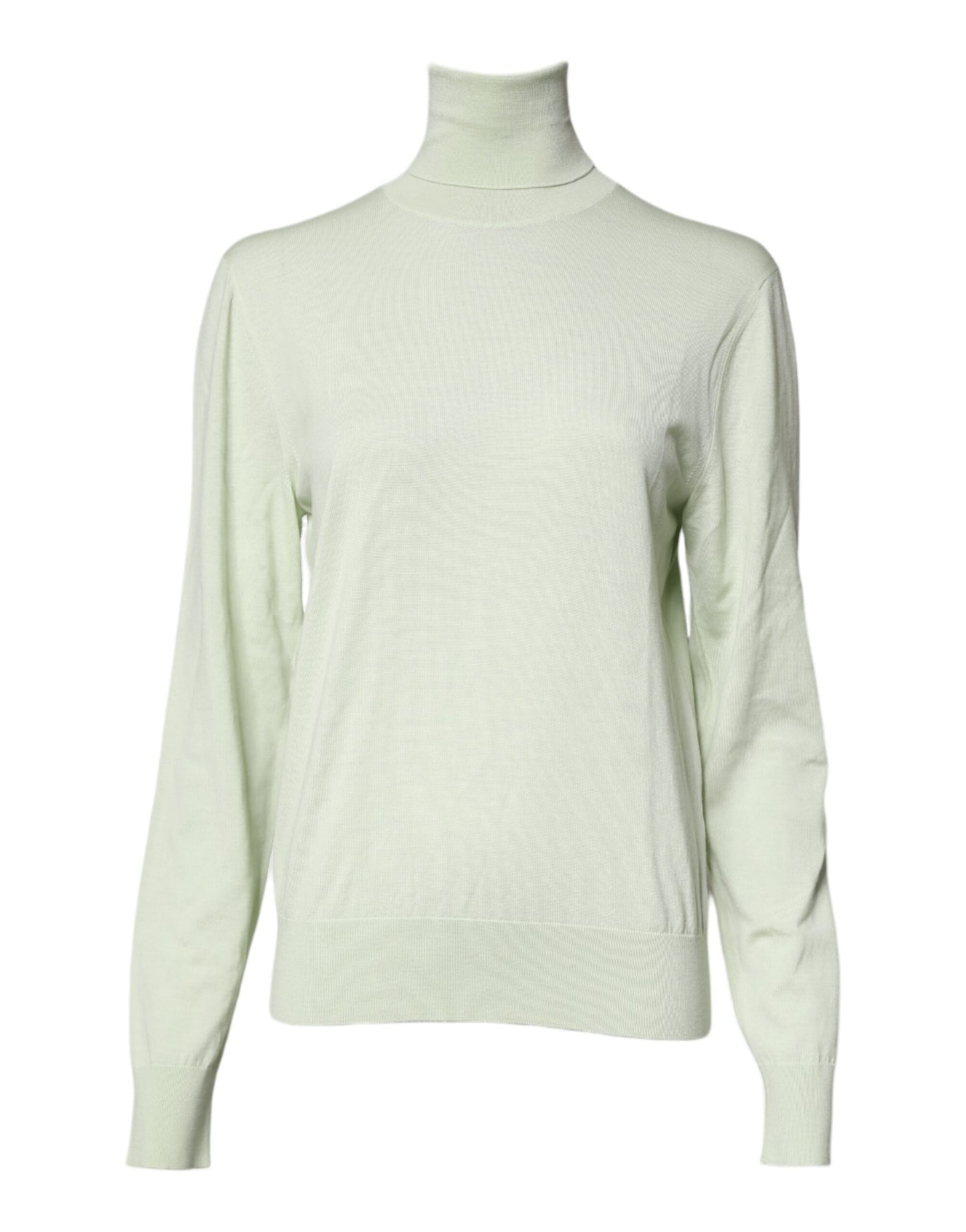 Light Green Wool Turtleneck Pullover Sweater