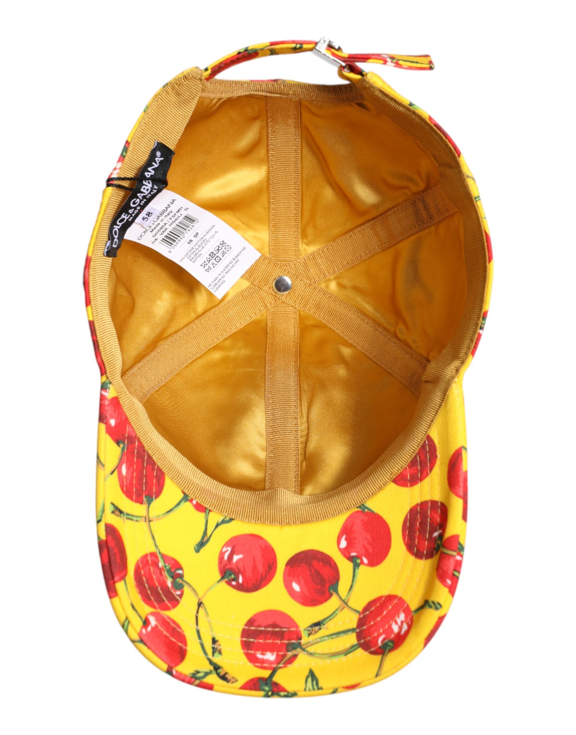 Yellow Cotton Printed 6 Panels Baseball Cap
